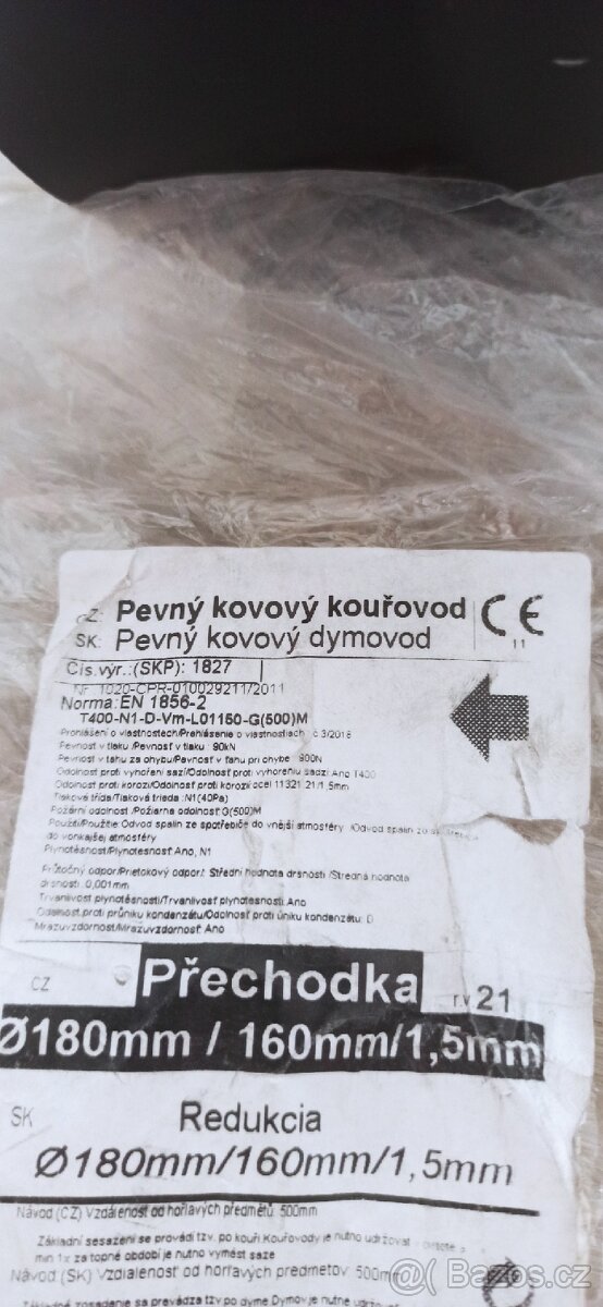 Komínová redukce 180/160 - 3