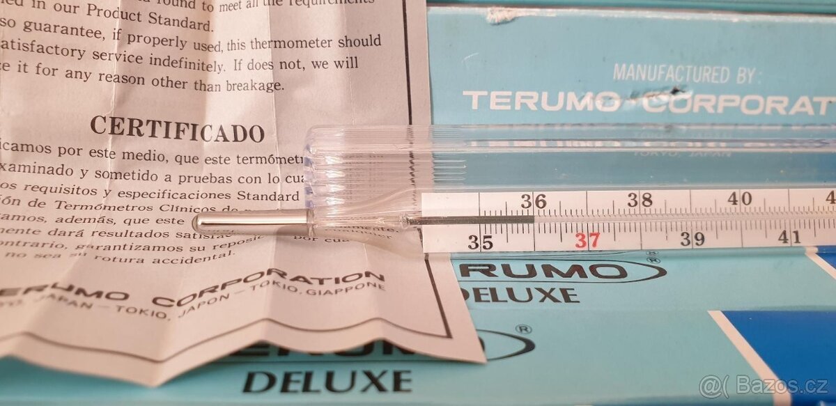 RTUŤOVÝ TEPLOMĚR NORMOVANÝ TOKYO JAPAN TERUMO DE LUXE -NOVÝ - 3