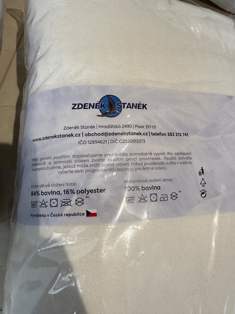 froté prostěradlo 200x200cm bílá NOVÉ - 3