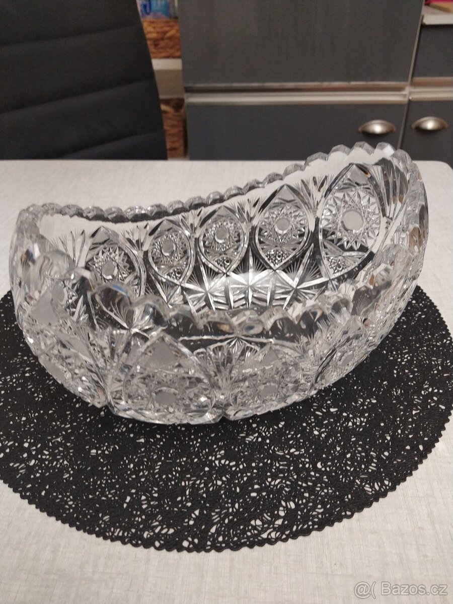 Křišťálová broušená mísa jardina - 3