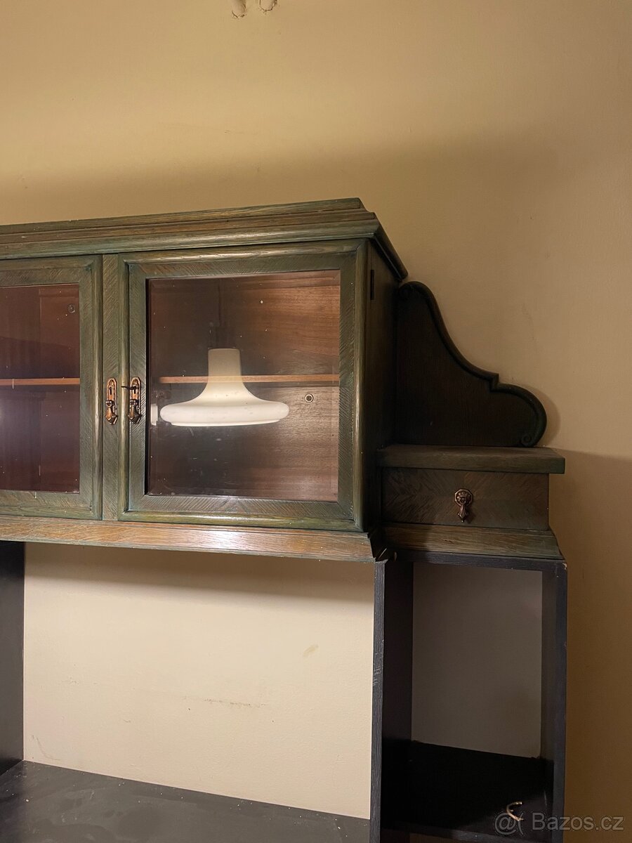 Dřevěná skříňka , tm zelená - 3