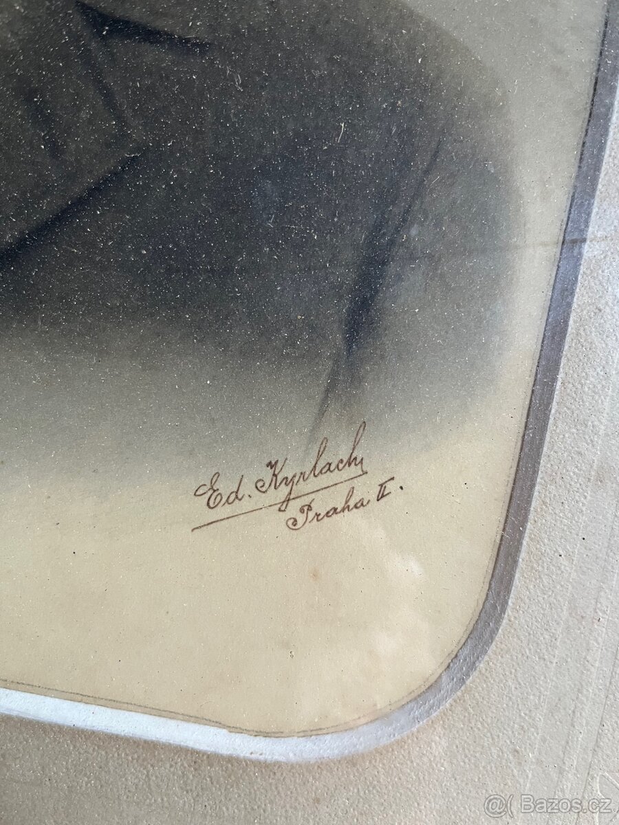 Starožitný portrét muže – ateliér Ed. Kyrlach, Praha - 3