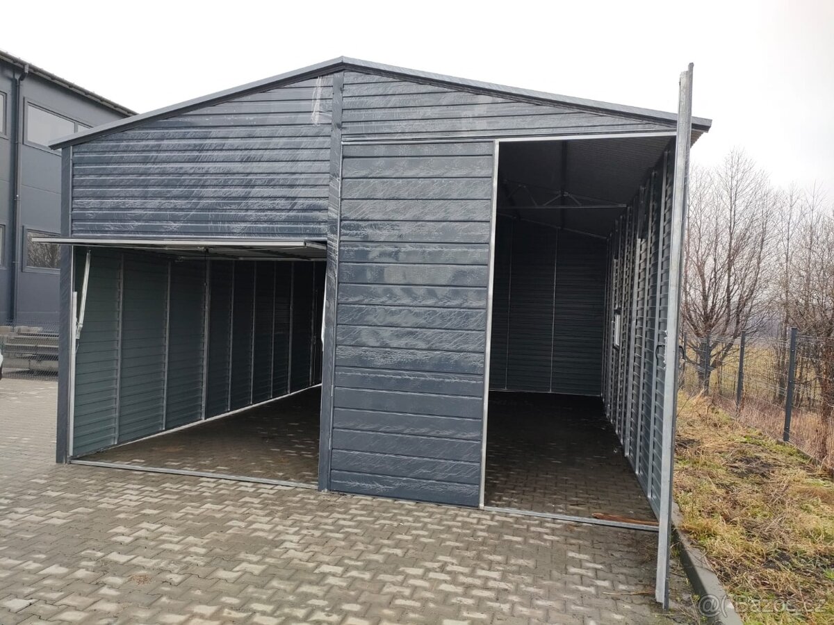 Plechová garáž 6x8m - 3
