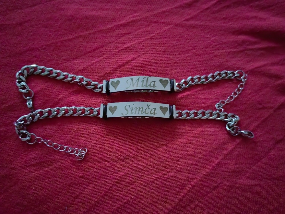 Náramky, Řetízky, Přívěšky (vlastní vzor, logo, nápis) - 3