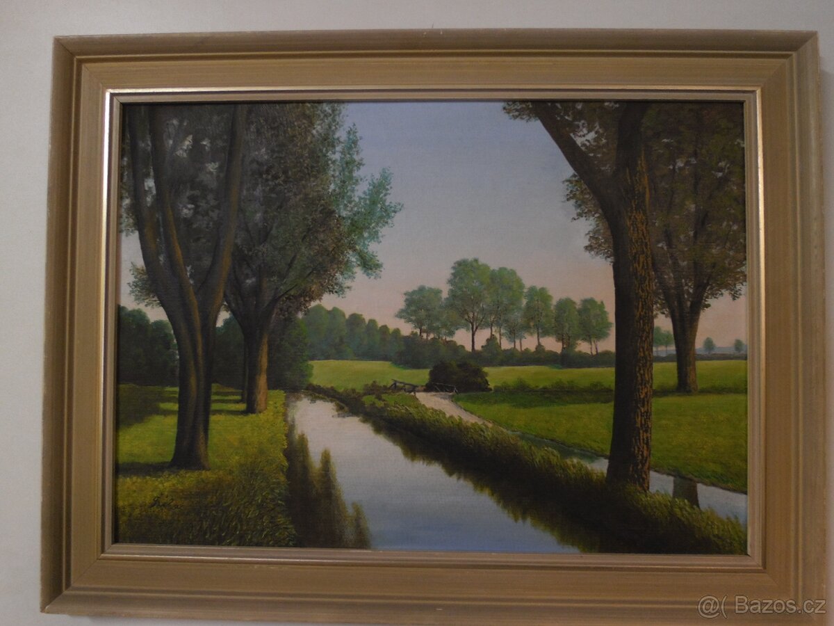 obraz Stromy u řeky, Říha + další obrazy + - 3