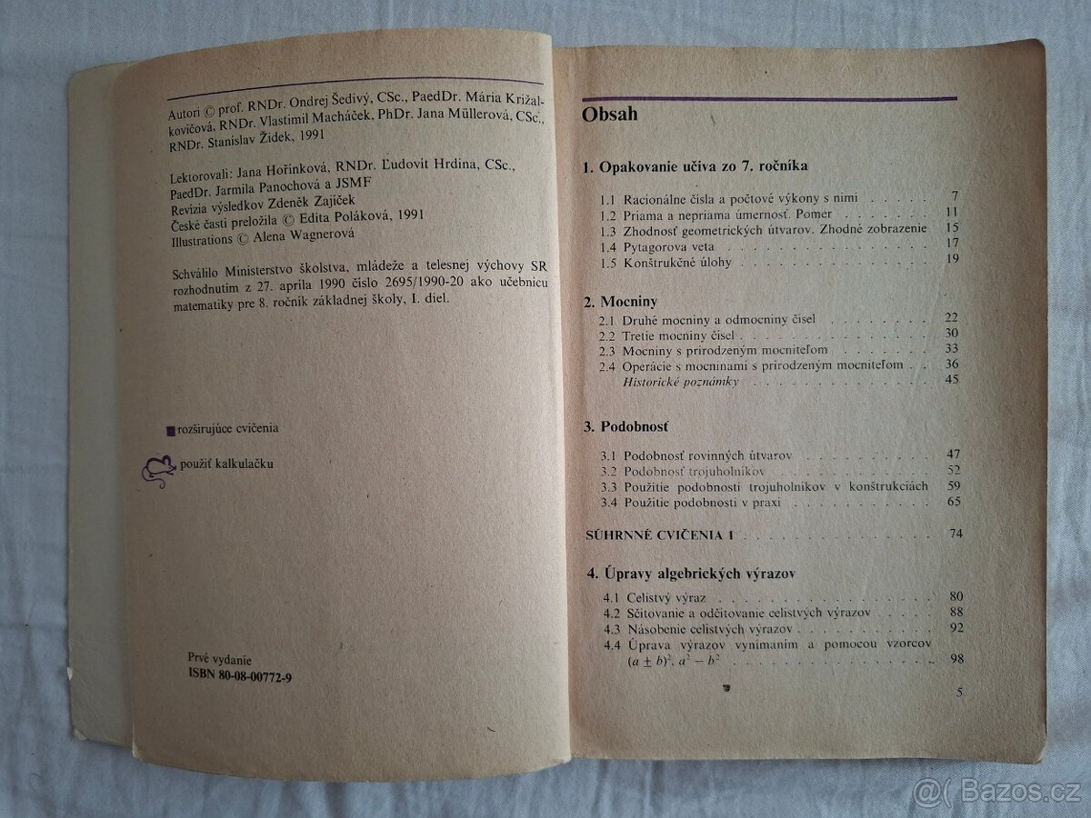 Matematika 8 (I. díl, 1991) - 3