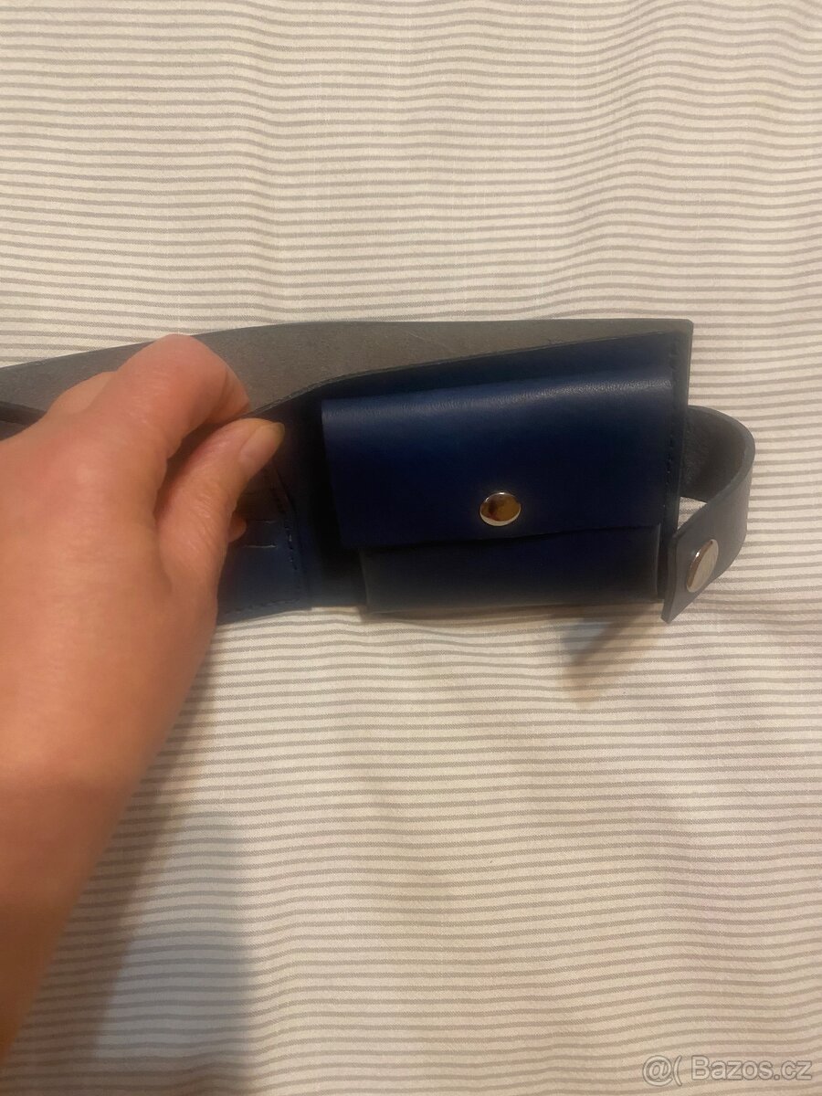 Modrá kožená peněženka - 3