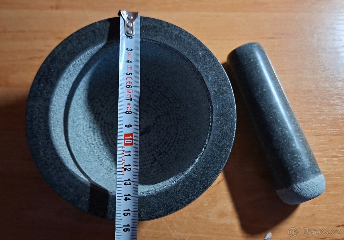 Hmoždíř s paličkou, Ø 16 cm, žula - 3