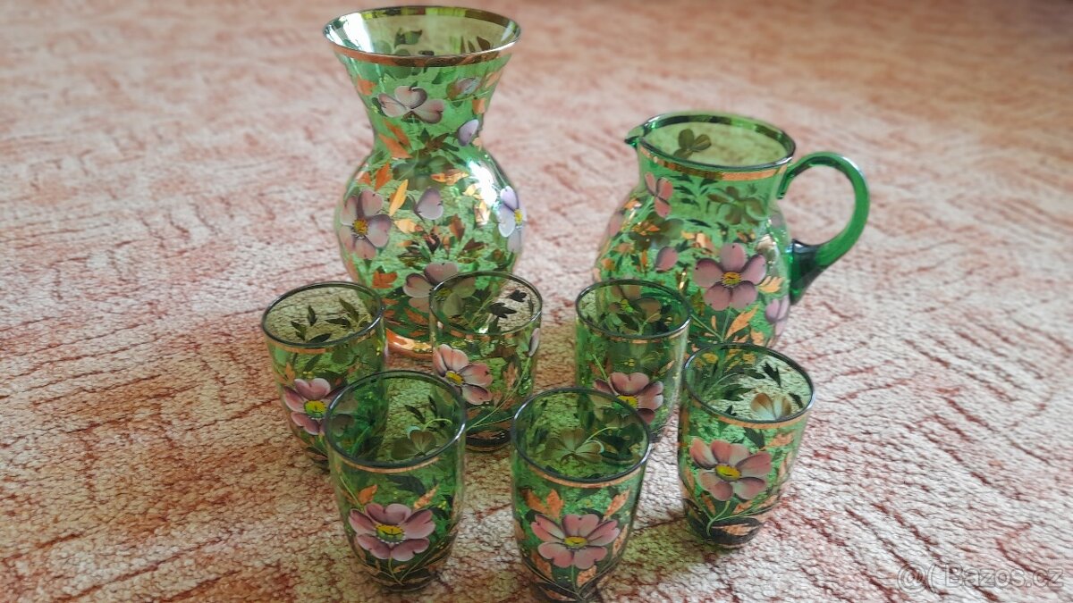 sada 6 sklenic + džbán + váza - 3