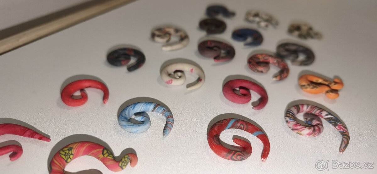 Ručně vyráběné FIMO roztahováky do uší – super cena - 3