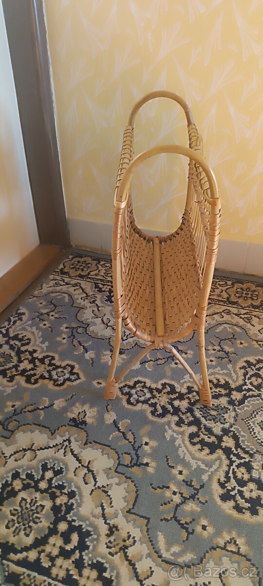 Ručně pletený retro stojan na časopisy / noviny - 3