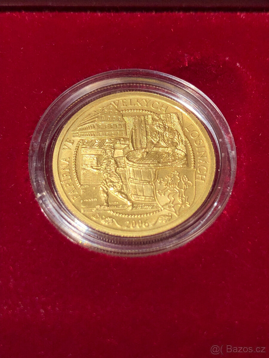 Zlatá mince papírna Velké Losiny - BK - 3