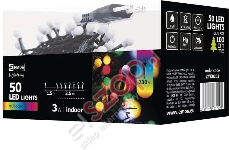 LED vánoční cherry řetěz – kuličky, 2,5m, vnitřní,multicolor - 3