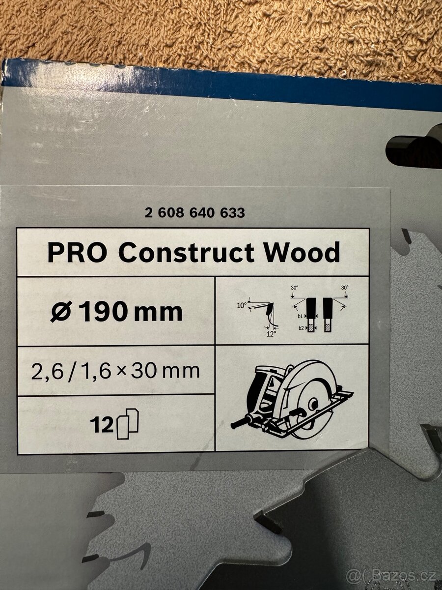 Pilový kotouč Pro construct wood Bosch 190 nový - 3