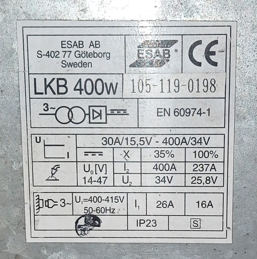 MIG/MAG svářečka Esab LKB 400W - 3