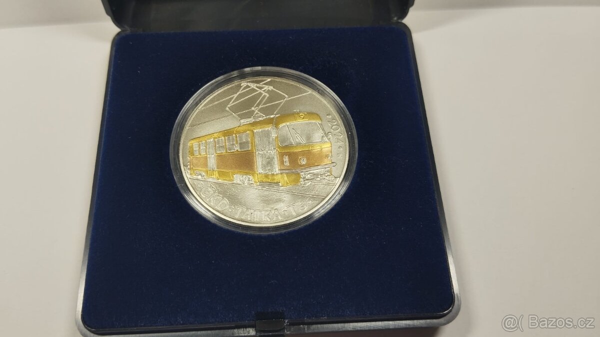 Stříbrná pamětní 500kč mince. Ze série Slavné Dopravní Prost - 3