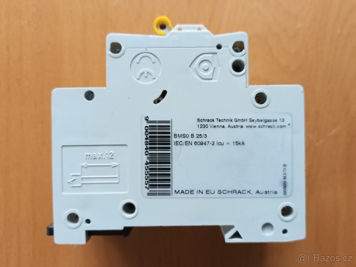 Jistič Schrack BMS0 BM018325T B 25/3 - 3