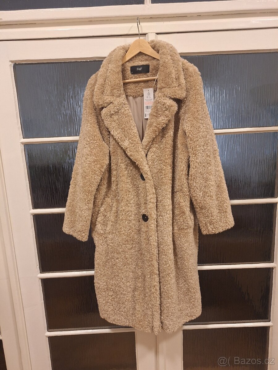 Nový nenošený kabát typ Teddy krémový - 3