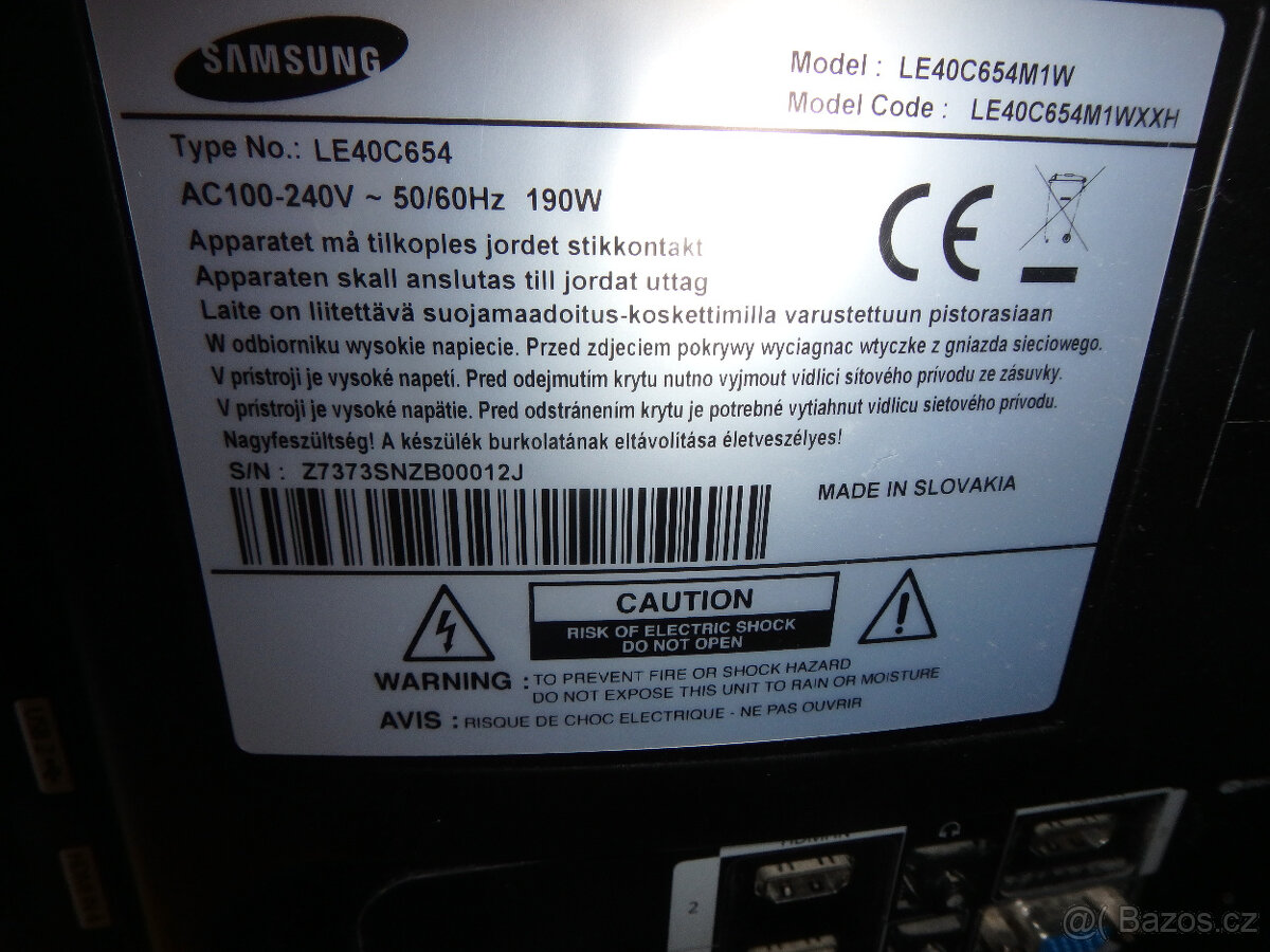 Prodám TV Samsung LE40C654M1W - 3