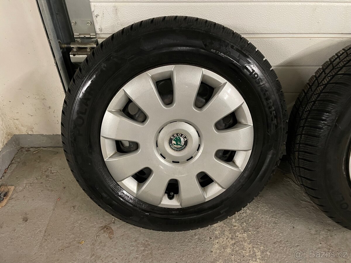 Zimní sada 15” plech disků 5x112 a ZÁNOVNÍ pneu 195/65 R15 - 3