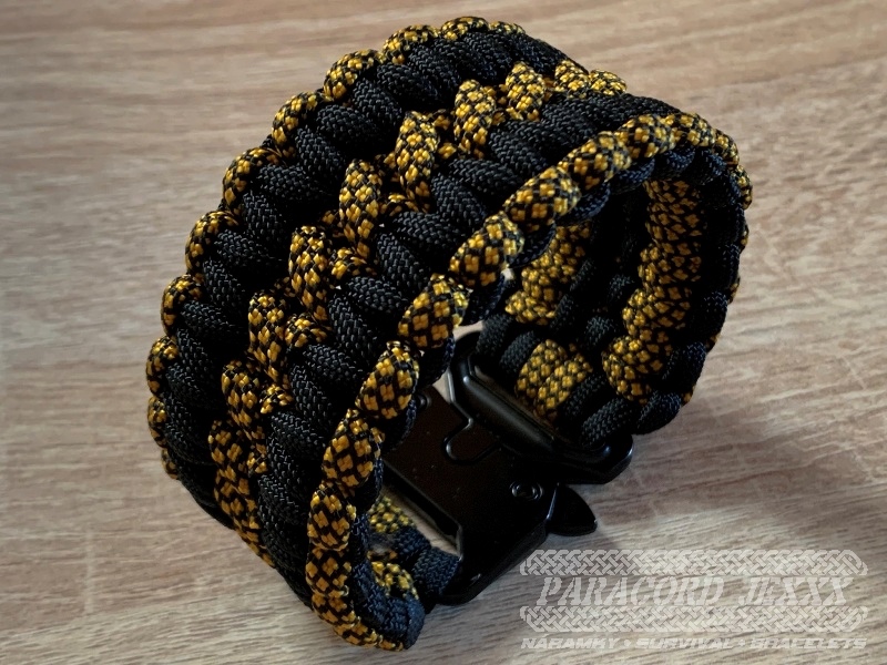 PARACORD náramek (19 cm) gold - black - 3