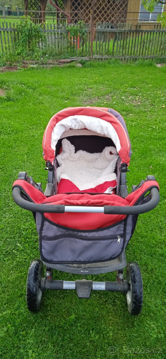 Kočár DorJan šedo-červený - 3