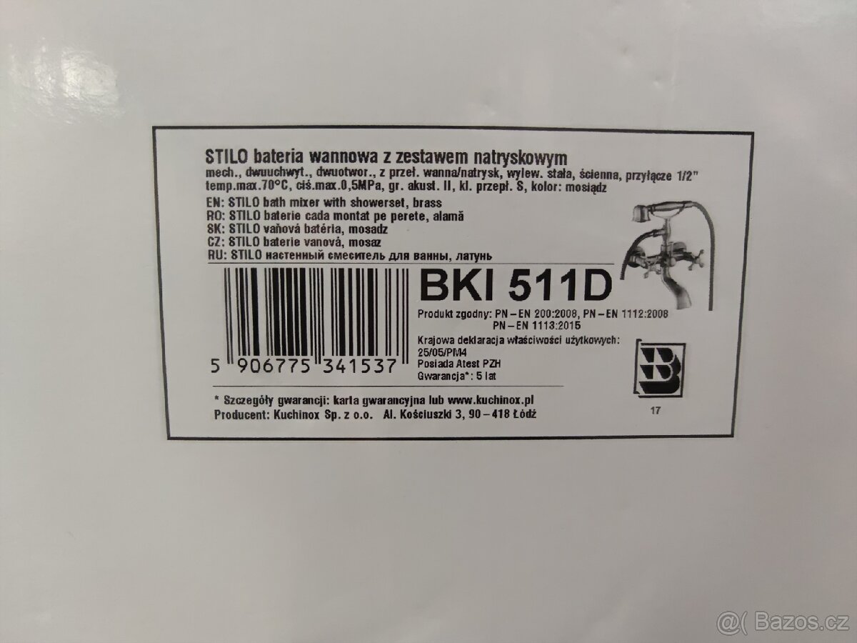 Vanová baterie Kuchinox Stilo BKI 511D (nová) - 3