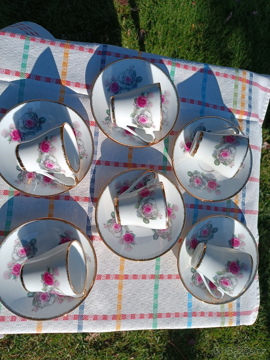 retro mini servis s růží - 3