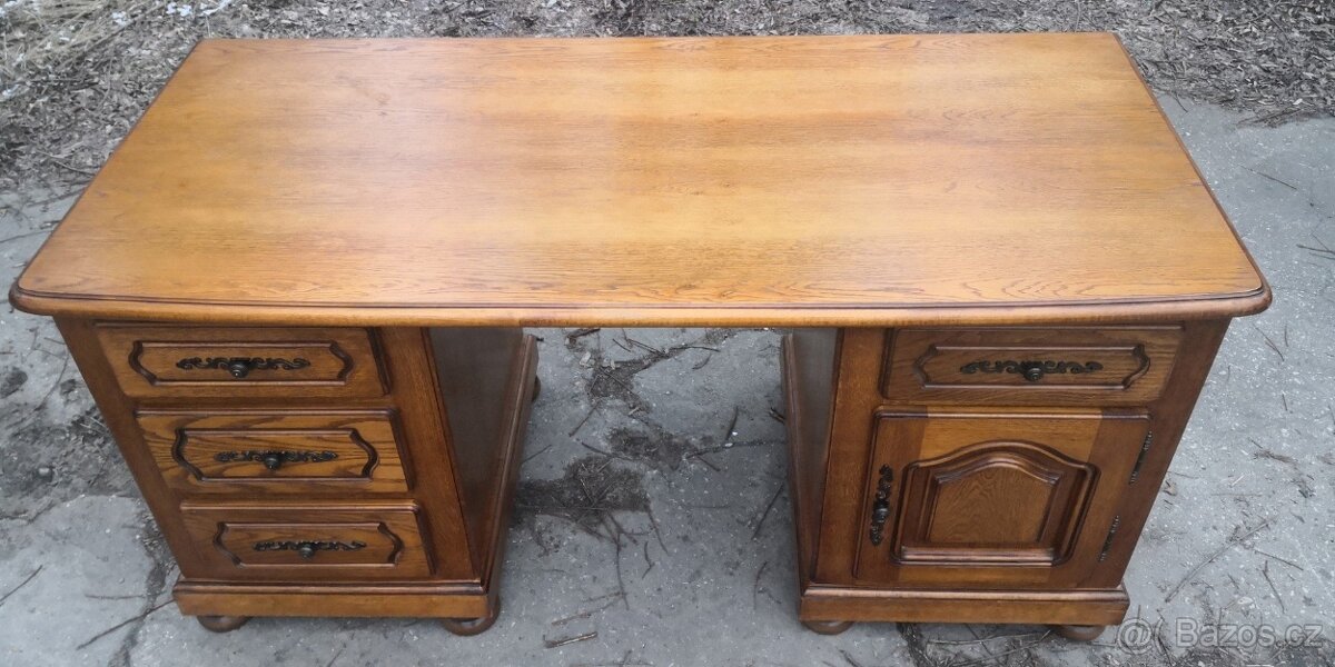 Rustikální masivní psací stůl - 3