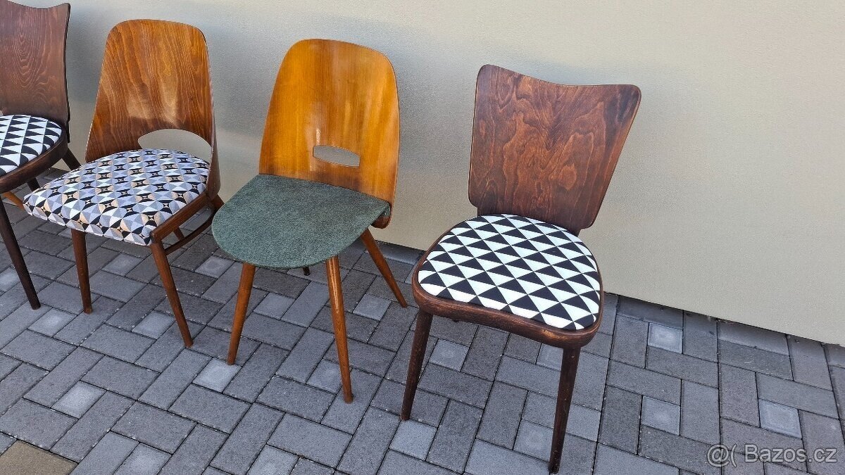 Mix čalouněných retro židlí 6ks - 3