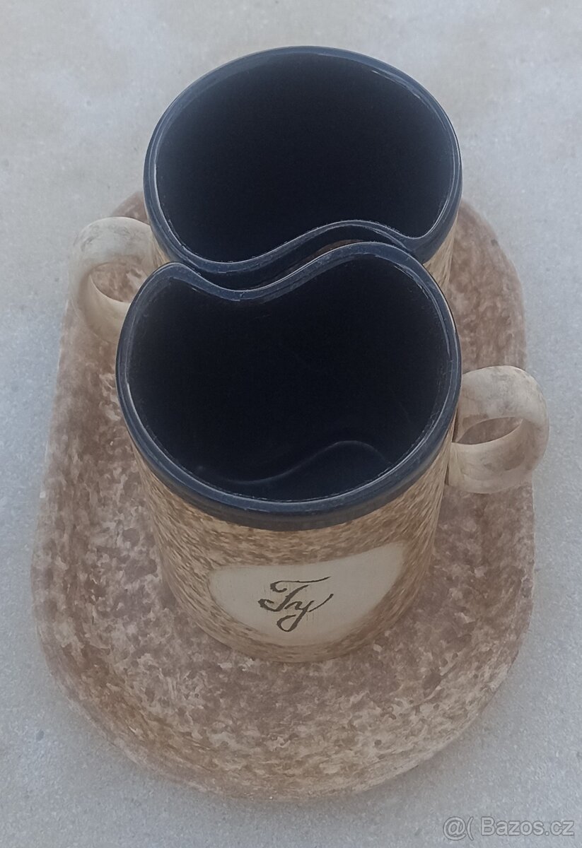 Prodám sadu keramické hrníčky na čaj JÁ a TY - 3