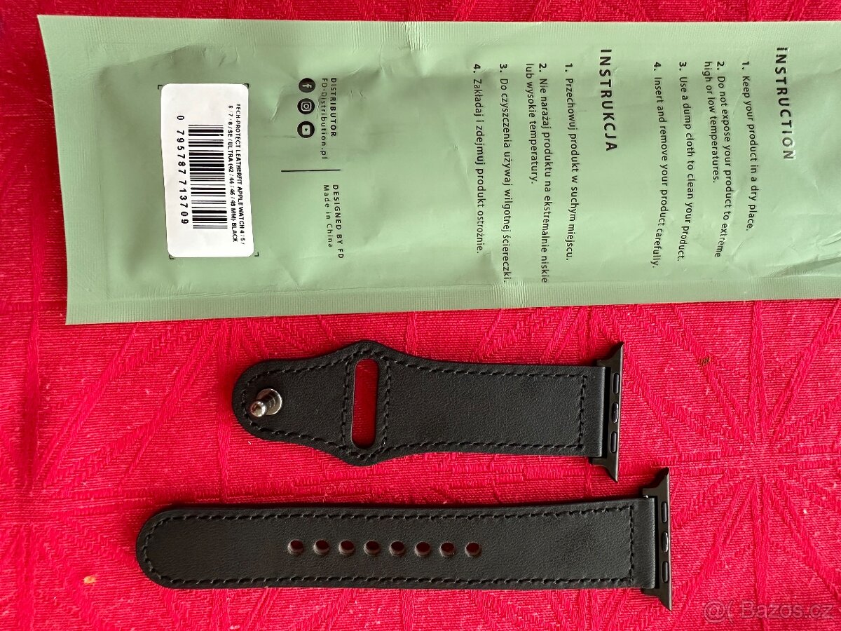 Apple Watch kožený pasek - černý - 3