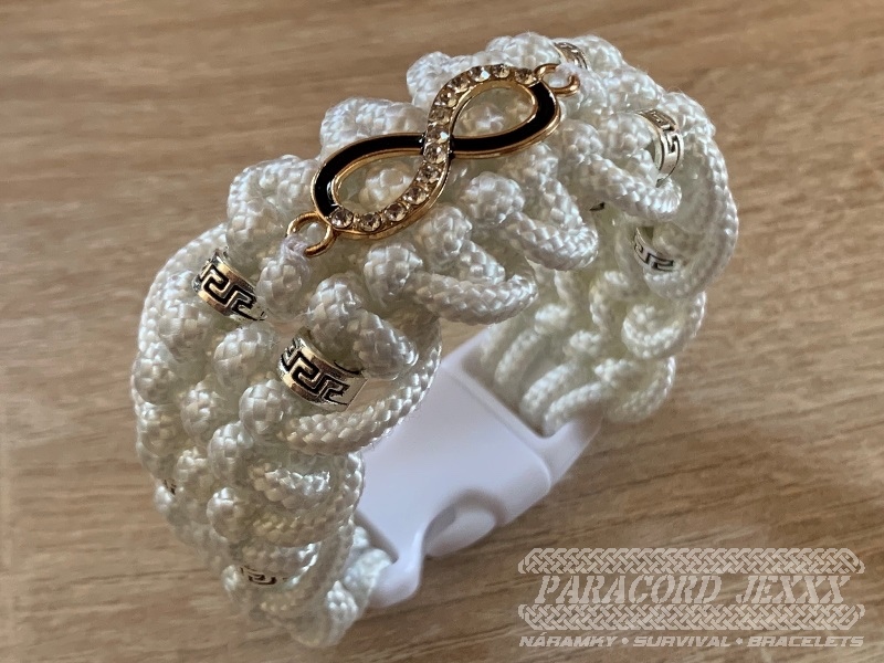 Dámský paracord náramek (17 cm) white - 3