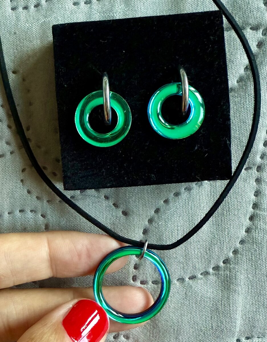 Orig. veselý set přívěsek + náušnice, chameleon, sleva. - 3