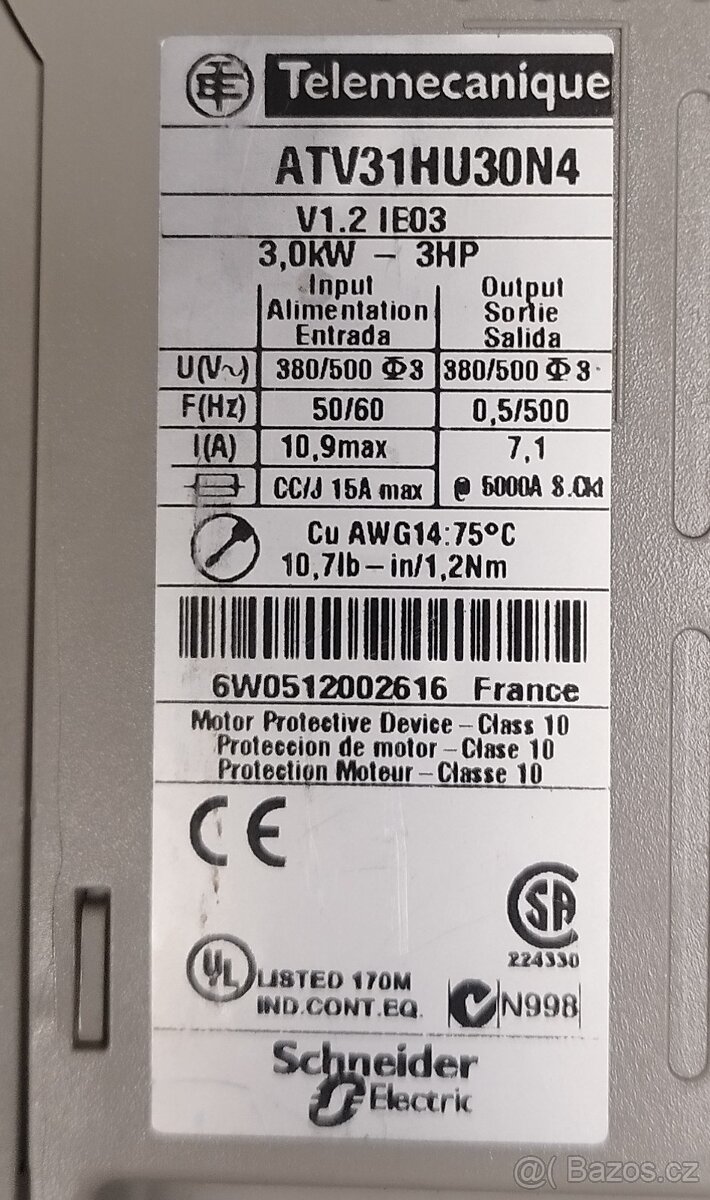 Frekvenční měnič 3,0kW - 3