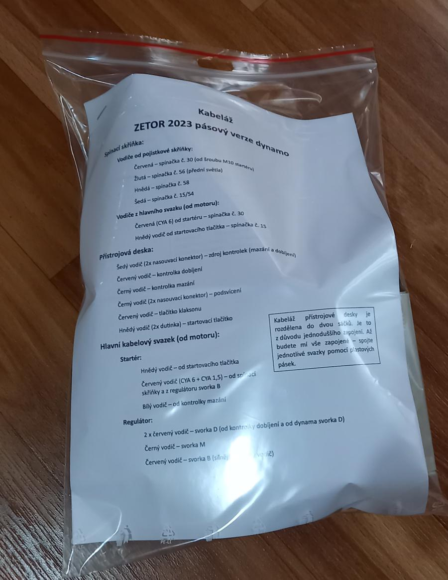 kabeláž ZETOR 2023 pásový verze dynamo - 3