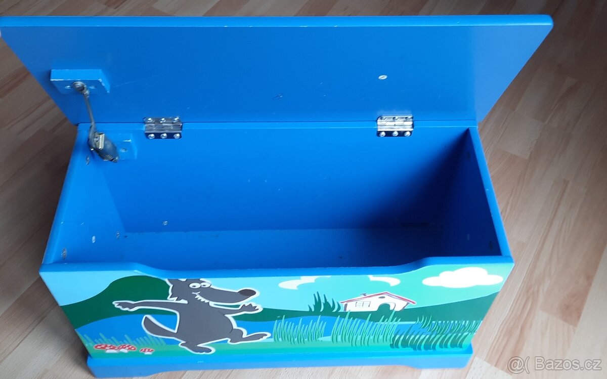 Dřevěná truhla, box na hračky - 3
