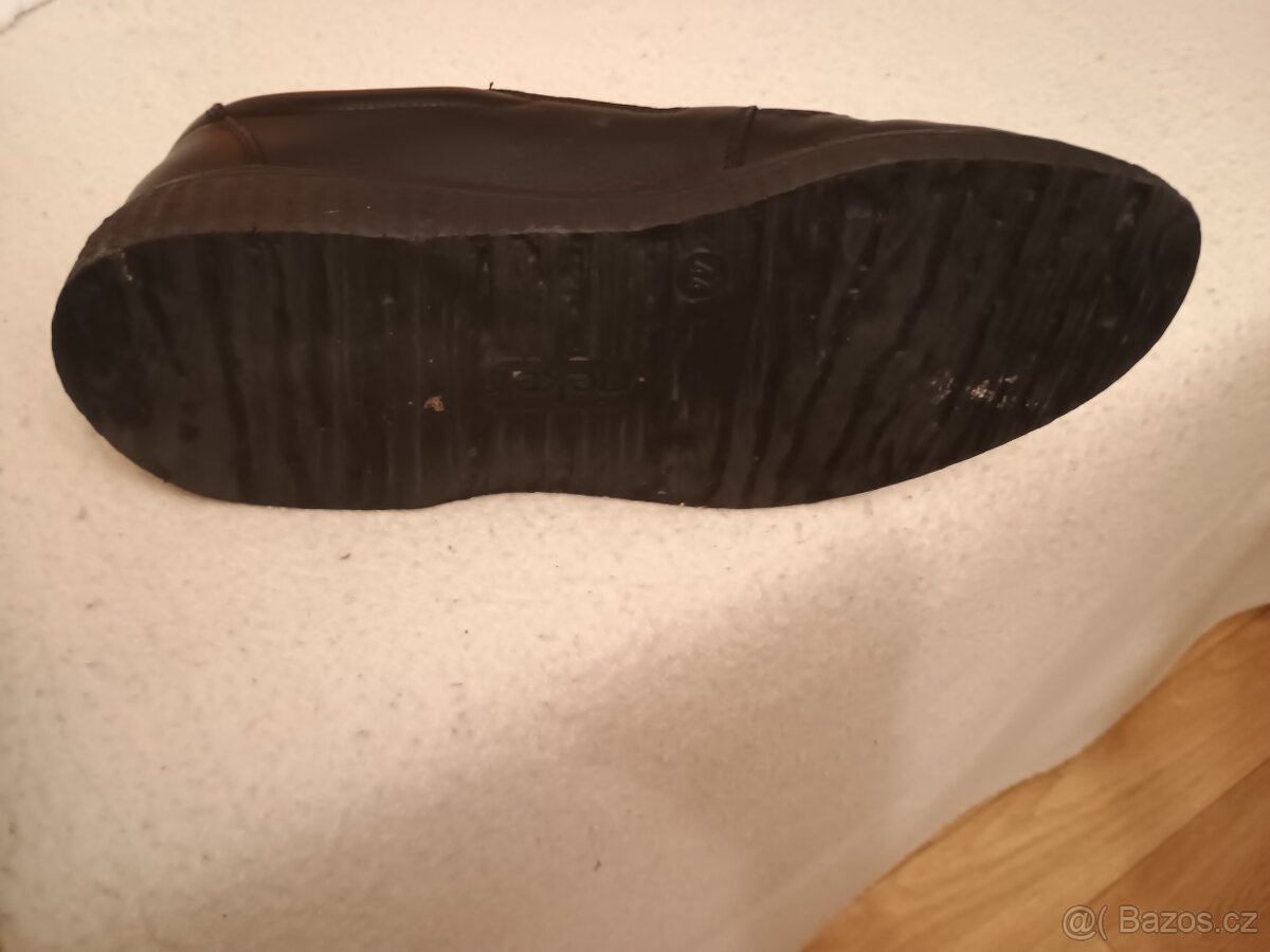 Černé pánské kožené mokasíny - 3