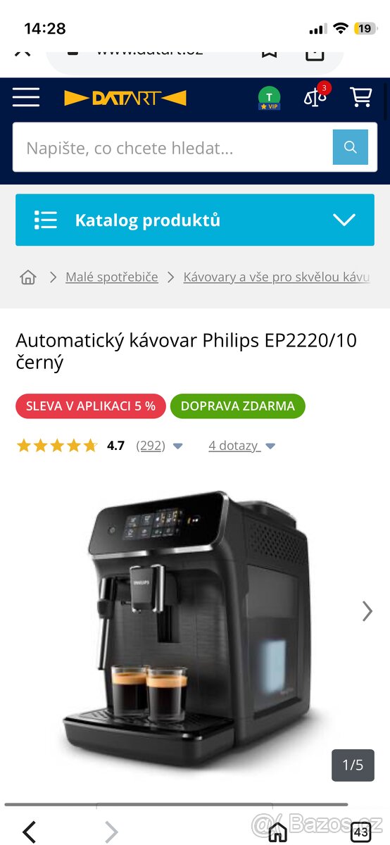 Automatický kávovar Philips EP2220/10 černá - 3