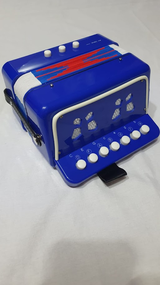 Tahací harmonika dětská/akordeon tlačítkový,různé barvy - 3