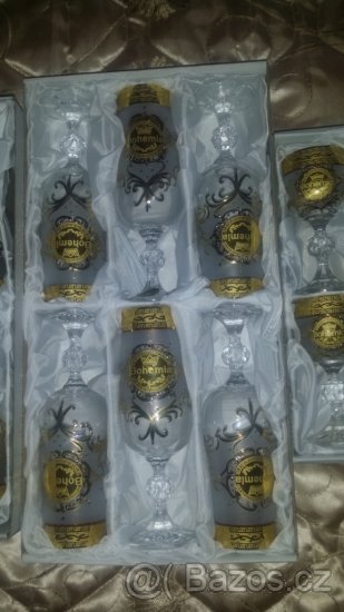 Skleničky na vodku, víno a šampus zlaté Bohemia Klaudie - 3