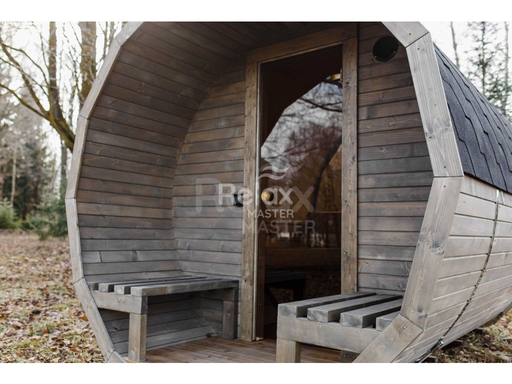 Finská sudová sauna 3 m s terasou - 3