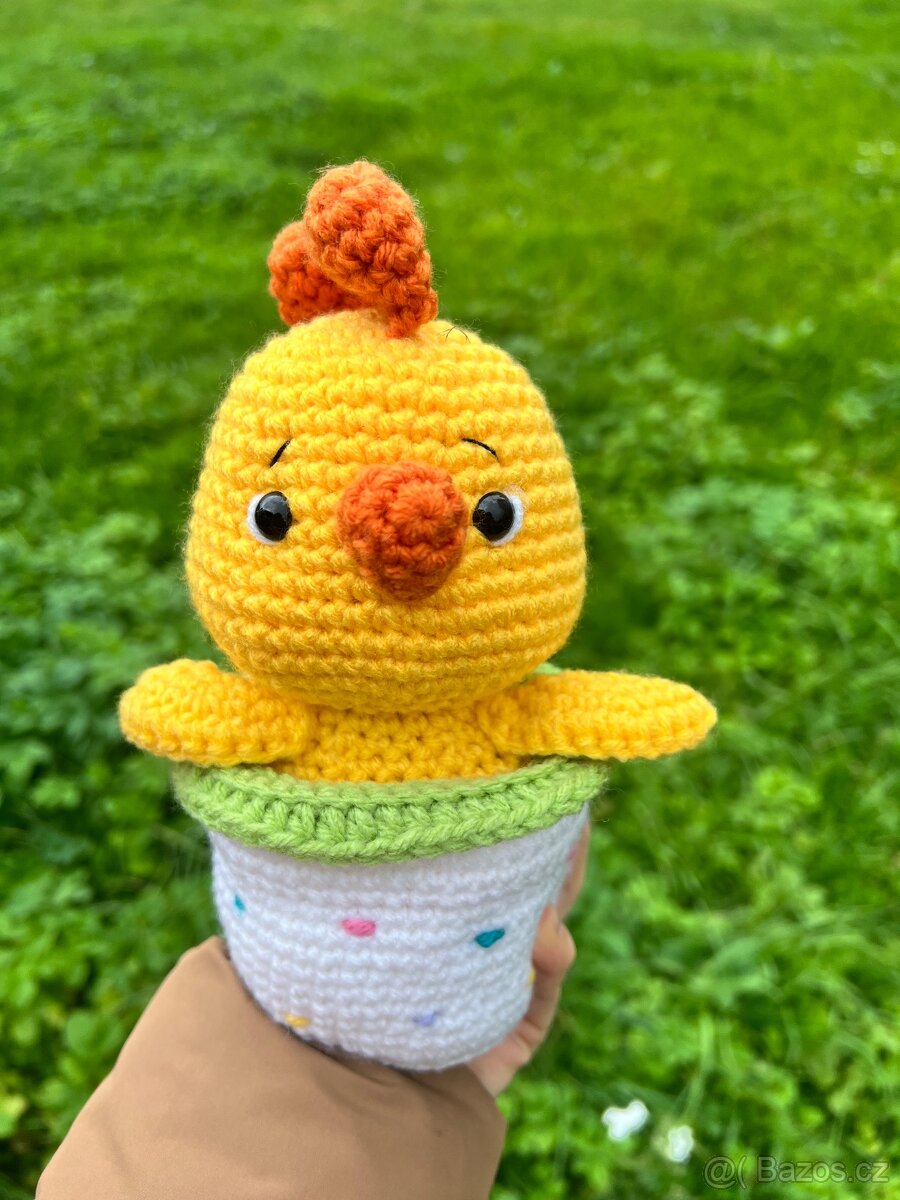 Háčkovaná hračka - velikonoční kuře - 3