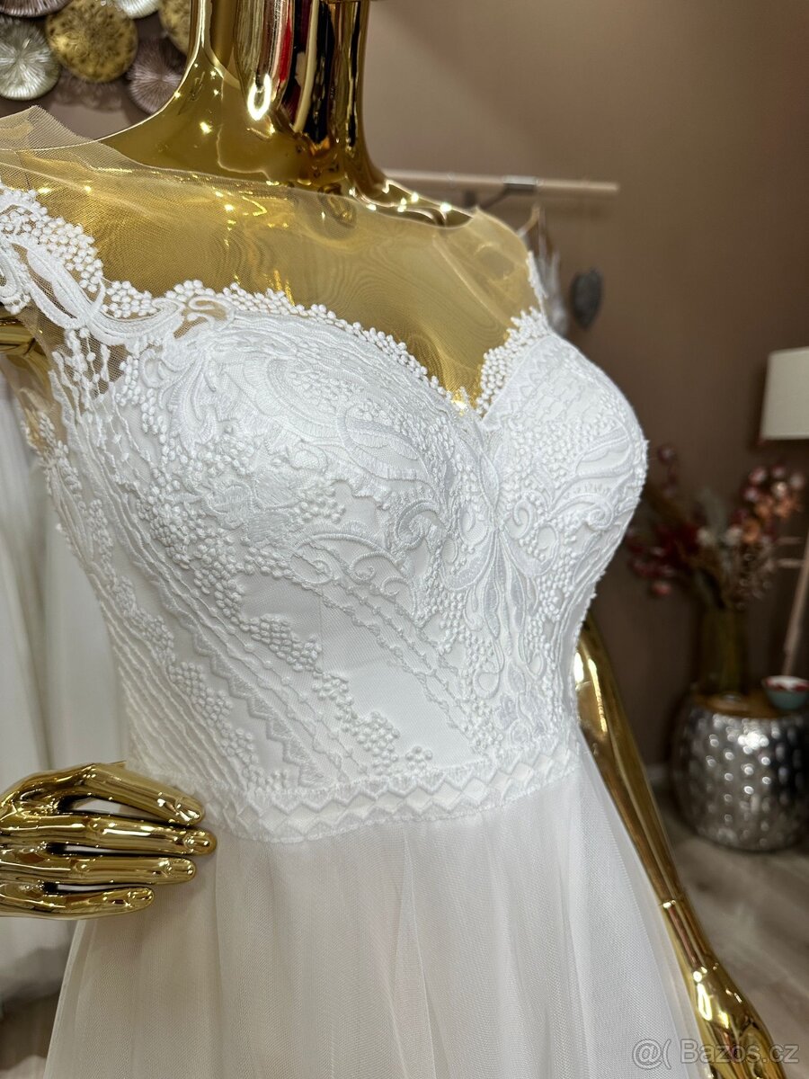 Svatební šaty vel. 40-42 - 3