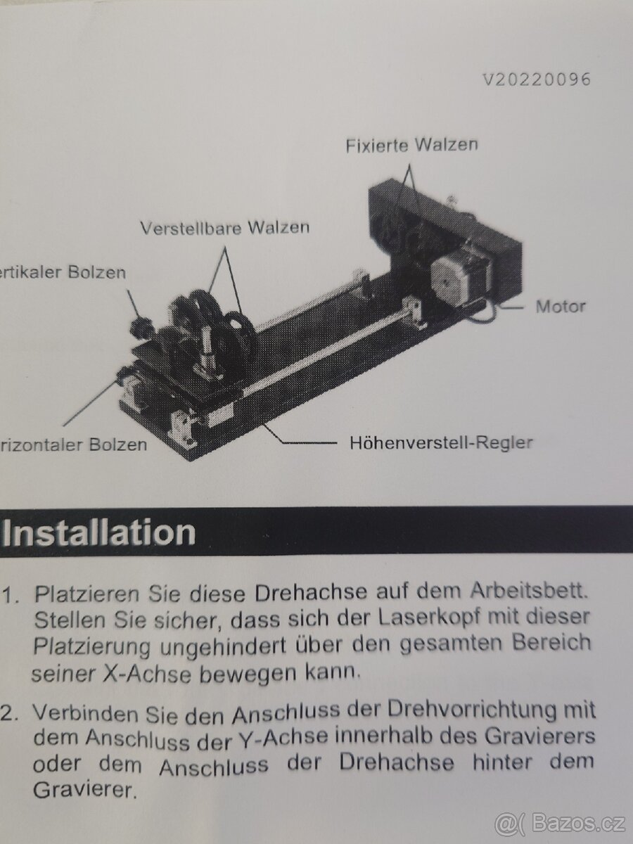 Rotační nástavec pro CO2 laserový plotr - 3