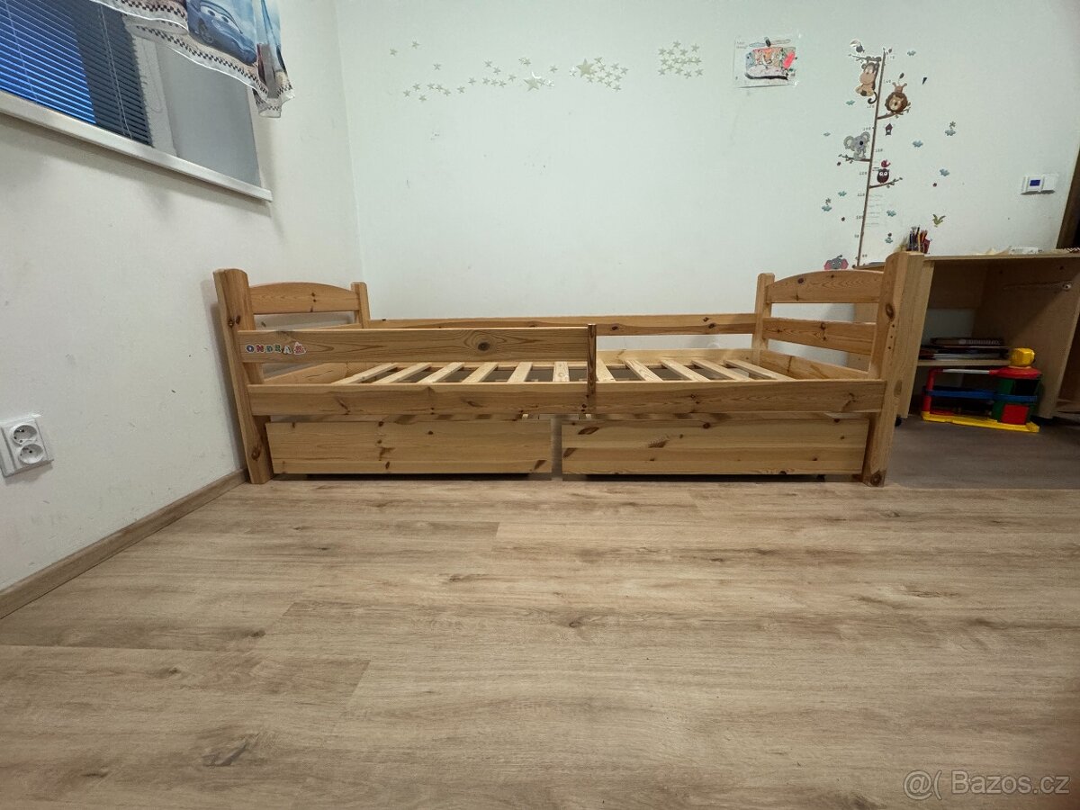 Masivní dřevěná postel 90x200 - 3