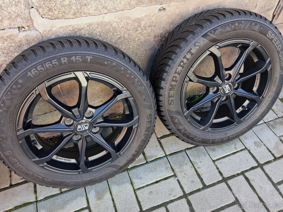 MSW by O.Z. 5Jx15 ET38 ŠKODA VW +zimní pneu 7mm - 3