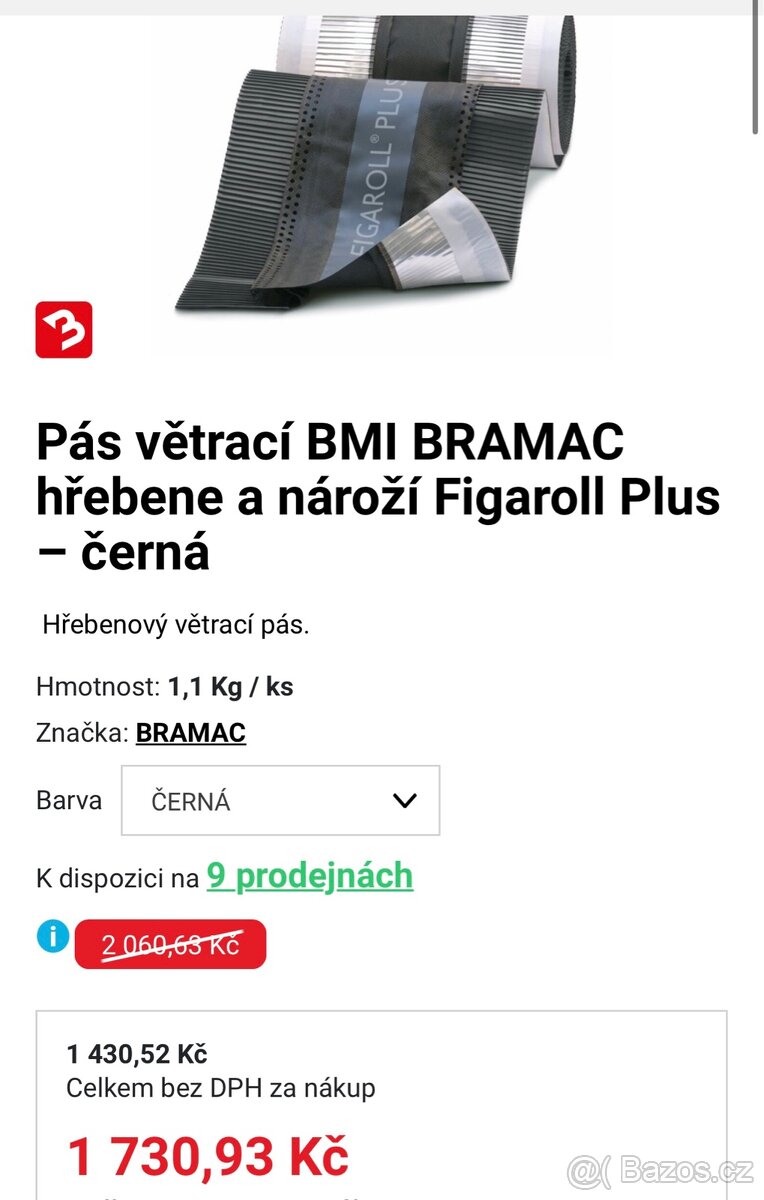 Pás větrací BMI BRAMAC hřeben - 3