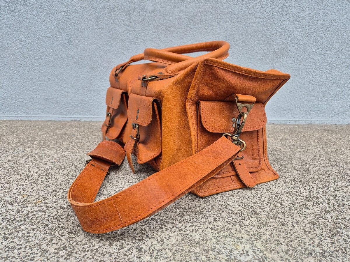 Cestovní taška DARMENDRA zn. Sajo (kozí kůže) - 3