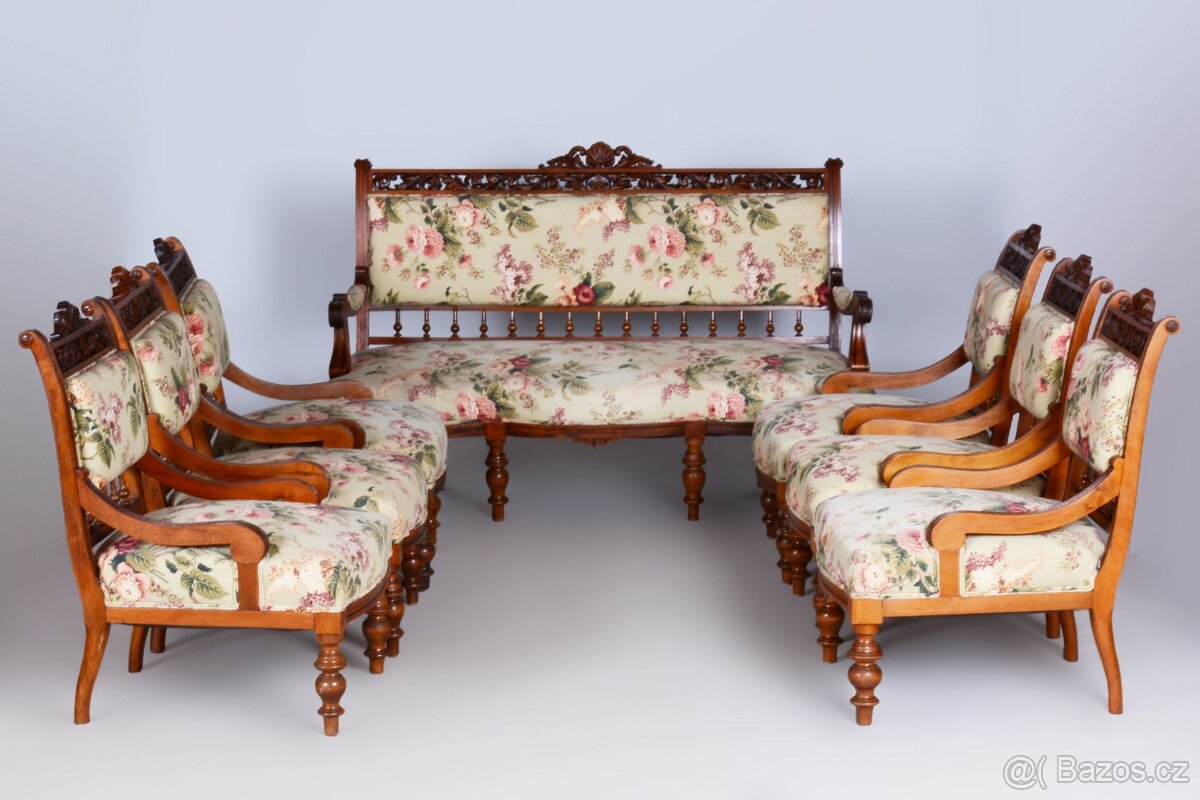 Sedací souprava-1 x sofa+6kusů křesel+oválný stůl-2792 - 3